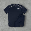 NIKE MILER T-SHIRT & MILER SHORT SET - BLACK