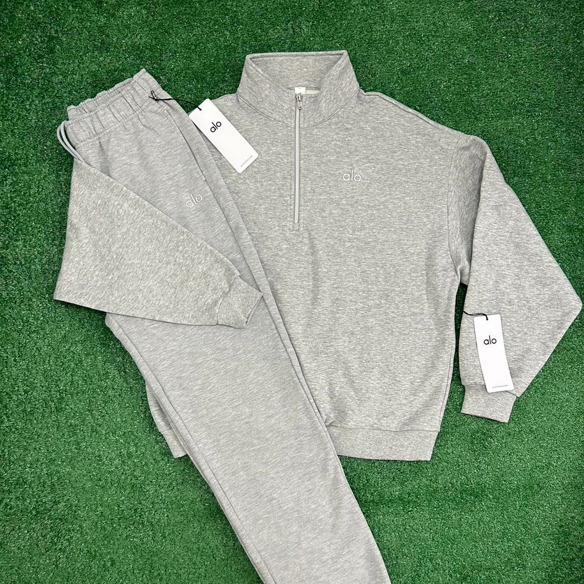 ALO Quarter Zip Tracksuit Grey