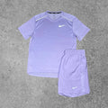 NIKE MILER T-SHIRT & MILER SHORT SET - LAVENDER