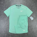 NIKE MILER T-SHIRT & MILER SHORT SET - MINT